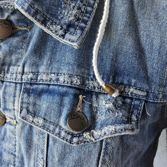 Free People Hooded Denim Jacket XS - Picture 8 of 16